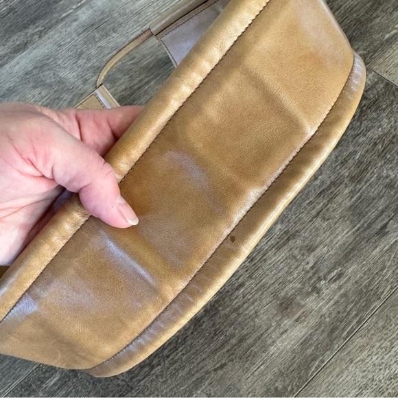 Vintage YSL Genuine Leather Wide Belt - Tan and Silver Hardware - Size: Small main image 6